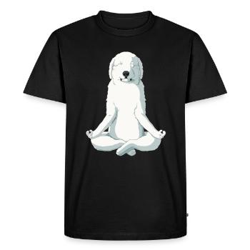 Yoga Great Pyrenees Dog - Men's Premium Organic T-Shirt - black - Front - Nico (187cm)