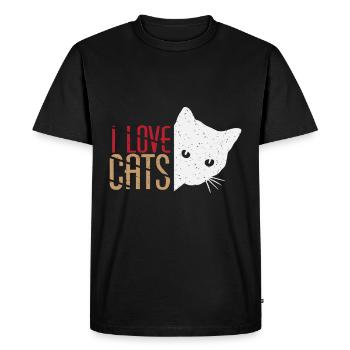 chats ami - T-shirt Premium bio Homme - noir - Devant - Nico (187cm)