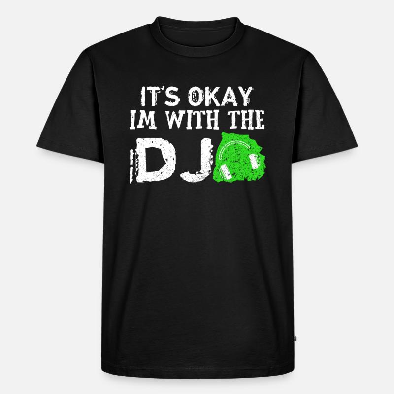 DJ - Männer Premium Bio T-Shirt - Schwarz