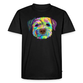 Border Terrier chien cadeau - T-shirt Premium bio Homme - noir - Devant - Nico (187cm)