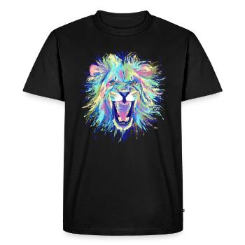 Lion - T-shirt Premium bio Homme - noir - Devant - Nico (187cm)