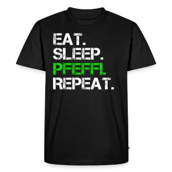 Eat Sleep Pfeffi Repeat - T-shirt Premium bio Homme - noir - Devant - Nico (187cm)