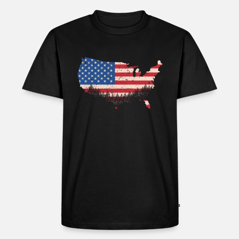 Amerika - Männer Premium Bio T-Shirt - Schwarz