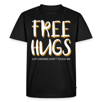 Câlins Saint Valentin Free Hug câlins - T-shirt Premium bio Homme - noir - Devant - Nico (187cm)