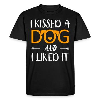 Dog love - Men's Premium Organic T-Shirt - black - Front - Nico (187cm)