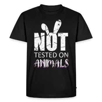 Animal testing - Men's Premium Organic T-Shirt - black - Front - Nico (187cm)