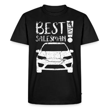 Vendeur de voitures - T-shirt Premium bio Homme - noir - Devant - Nico (187cm)