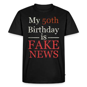 50th birthday - Men's Premium Organic T-Shirt - black - Front - Nico (187cm)