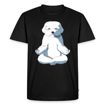 Chien maltais - T-shirt Premium bio Homme - noir - Devant - Nico (187cm)