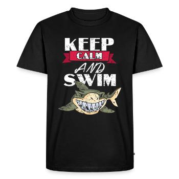 Natation moniteur de natation piscine nageur - T-shirt Premium bio Homme - noir - Devant - Nico (187cm)