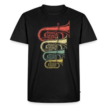 Retro Tuba - Men's Premium Organic T-Shirt - black - Front - Nico (187cm)