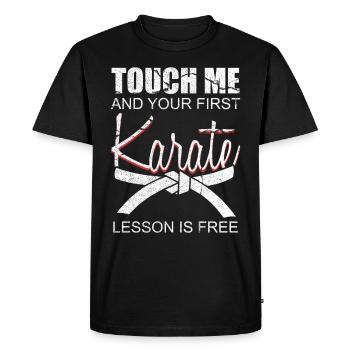 Karaté combattants arts martiaux self défense - T-shirt Premium bio Homme - noir - Devant - Nico (187cm)