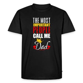 Cadeau de fête des pères - Dire la fête des pères - Fête des pères - T-shirt Premium bio Homme - noir - Devant - Nico (187cm)