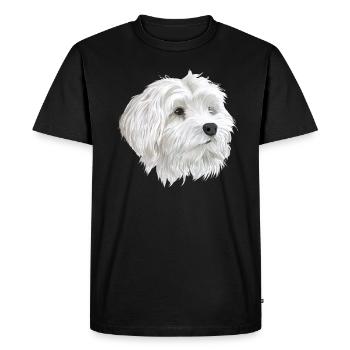Chien maltais - T-shirt Premium bio Homme - noir - Devant - Nico (187cm)