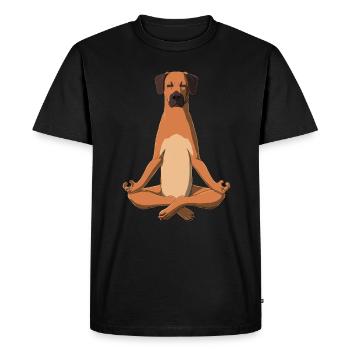 Yoga Rhodesian Ridgeback - Men's Premium Organic T-Shirt - black - Front - Nico (187cm)