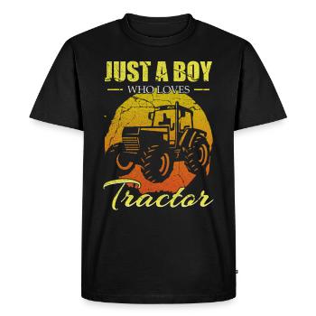 tracteur - T-shirt Premium bio Homme - noir - Devant - Nico (187cm)