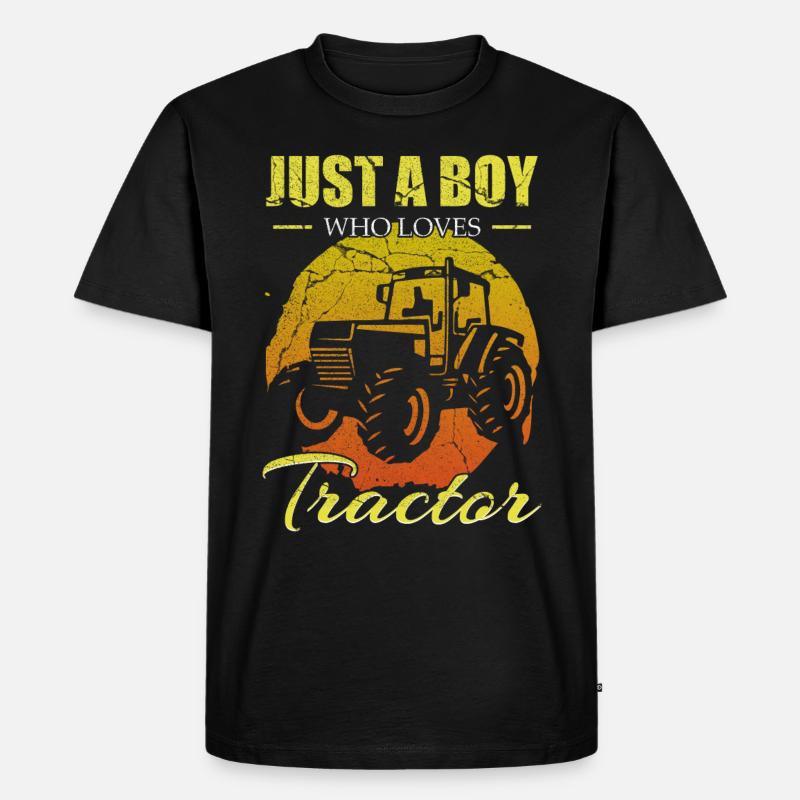Traktor - Männer Premium Bio T-Shirt - Schwarz