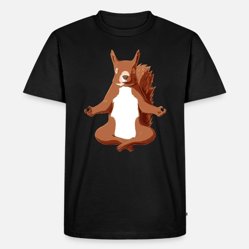 Yoga Eichhörnchen - Männer Premium Bio T-Shirt - Schwarz