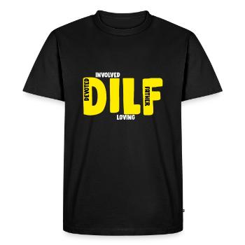 Cadeau de fête des pères - Dire la fête des pères - Fête des pères - T-shirt Premium bio Homme - noir - Devant - Nico (187cm)