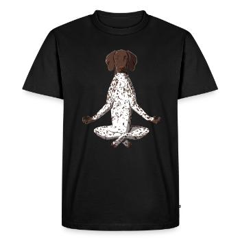 Yoga German Shorthair Pointer - Men's Premium Organic T-Shirt - black - Front - Nico (187cm)