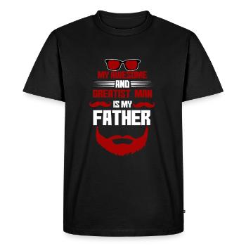 Cadeau de fête des pères - Dire la fête des pères - Fête des pères - T-shirt Premium bio Homme - noir - Devant - Nico (187cm)