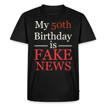 50th birthday - Men's Premium Organic T-Shirt - black - Front - Nico (187cm)