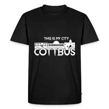 Cottbus - Ma ville - - Accueil - T-shirt Premium bio Homme - noir - Devant - Nico (187cm)
