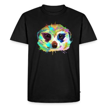 Portrait de suricate - T-shirt Premium bio Homme - noir - Devant - Nico (187cm)