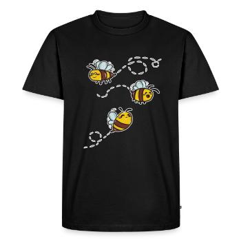 kids shirt black with funny bee motif - Men's Premium Organic T-Shirt - black - Front - Nico (187cm)