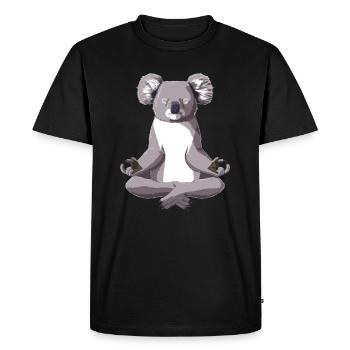 Yoga Koala - Men's Premium Organic T-Shirt - black - Front - Nico (187cm)