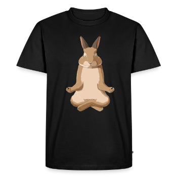 Lièvre de méditation - T-shirt Premium bio Homme - noir - Devant - Nico (187cm)