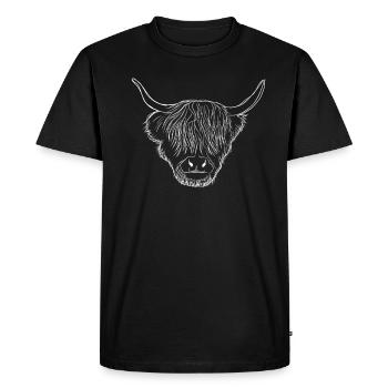 Schottisches Hochlandrind - Männer Premium Bio T-Shirt - Schwarz - Vorne - Nico (187cm)