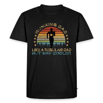 Mens Running Dad Cooler Dad Gift - Men's Premium Organic T-Shirt - black - Front - Nico (187cm)