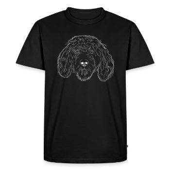 Dog Portuguese Water Dog Strokes - Men's Premium Organic T-Shirt - black - Front - Nico (187cm)