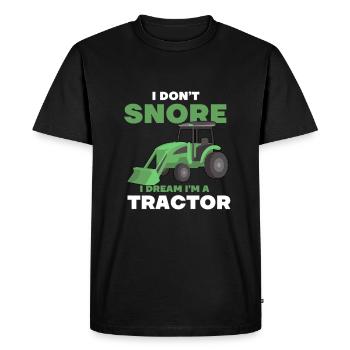 Funny farmer sayings for farmers with tractor - Men's Premium Organic T-Shirt - black - Front - Nico (187cm)