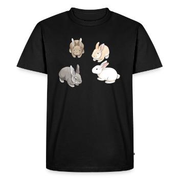 Lapins - T-shirt Premium bio Homme - noir - Devant - Nico (187cm)