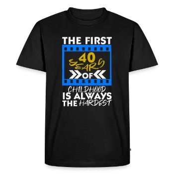 40e anniversaire quarante 1980 80s 40 ans - T-shirt Premium bio Homme - noir - Devant - Nico (187cm)