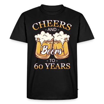 60 ans 60 ans de pension 60 Année de naissance - T-shirt Premium bio Homme - noir - Devant - Nico (187cm)