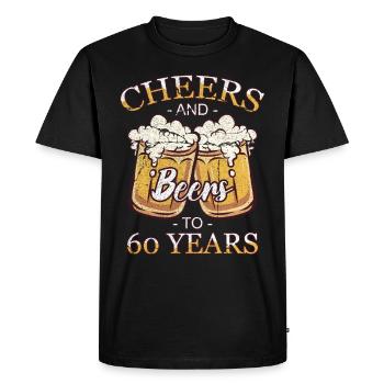 60 ans 60 ans de pension 60 Année de naissance - T-shirt Premium bio Homme - noir - Devant - Nico (187cm)