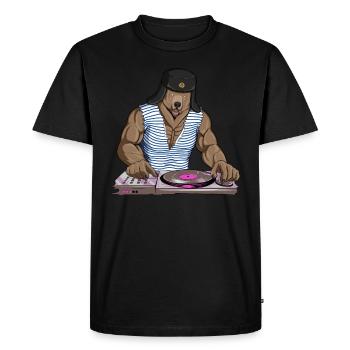 Ours de diskjockey russe - T-shirt Premium bio Homme - noir - Devant - Nico (187cm)