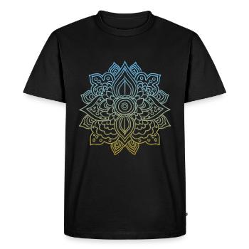 Mandala Rosette Circular Pattern Gift - Men's Premium Organic T-Shirt - black - Front - Nico (187cm)