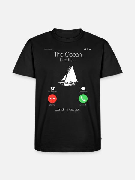 Sailing boat sailor boat owner gift Ocean calling - Men's Premium Organic T-Shirt - black