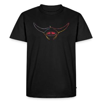Manta Ray Strokes - Men's Premium Organic T-Shirt - black - Front - Nico (187cm)