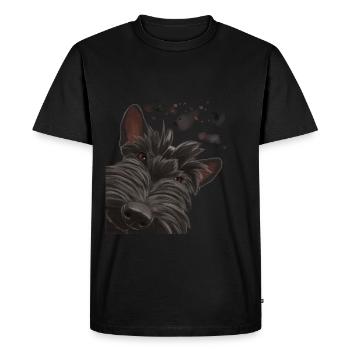 Curieux Scottish Terrier chien - T-shirt Premium bio Homme - noir - Devant - Nico (187cm)