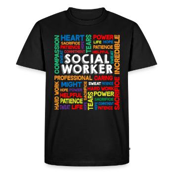 Social Work Month Social Worker Cadeau - T-shirt Premium bio Homme - noir - Devant - Nico (187cm)