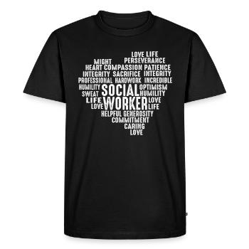 Social Sciences Social Work Profession Gift - Men's Premium Organic T-Shirt - black - Front - Nico (187cm)