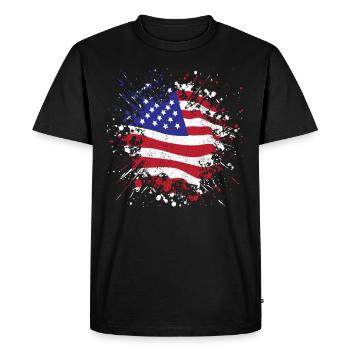 Drapeau américain Drapeau américain - T-shirt Premium bio Homme - noir - Devant - Nico (187cm)