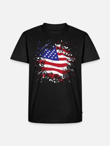 USA-flag Amerika-flag - Herre Premium økologisk T-shirt - sort