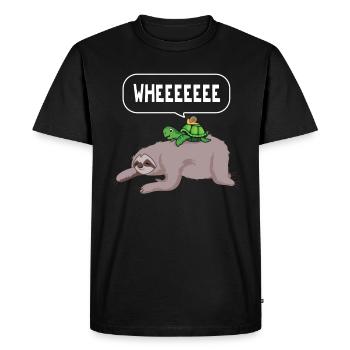 Paresseux tortue escargot paresseux cadeau - T-shirt Premium bio Homme - noir - Devant - Nico (187cm)