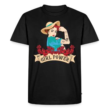 Les femmes et le pouvoir de la fille - T-shirt Premium bio Homme - noir - Devant - Nico (187cm)